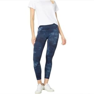 SPANX Look At Me Now Seamless High Rise 7/8 Leggings Deep Blue Tie Dye